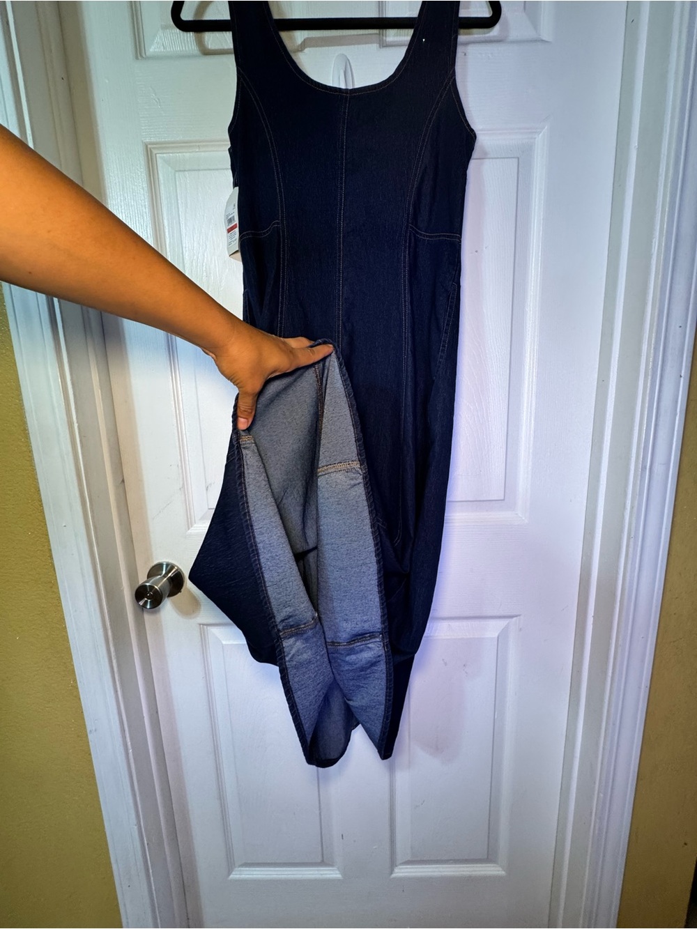 Anne Klein Navy Button-Front A-Line Midi Dress - Picture 7 of 10